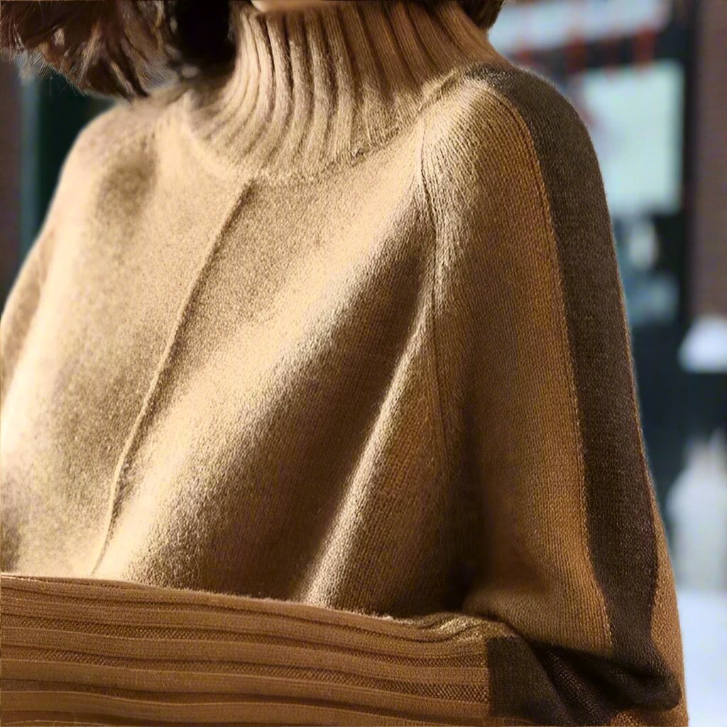 Dam Tröja Lång Sammet Elegant Mjuk och Behaglig-2
