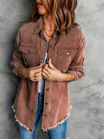 Jeansjacka Dam i Begagnad Look av Mjuk Bomullsblandning - Avslappnad Svart Oversize Denimjacka 4