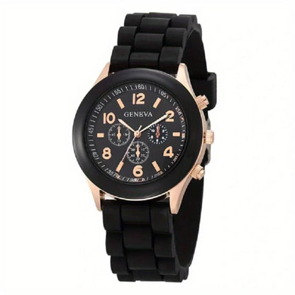 Kvinnoarmbandsur Analog Silikon Klassisk-6
