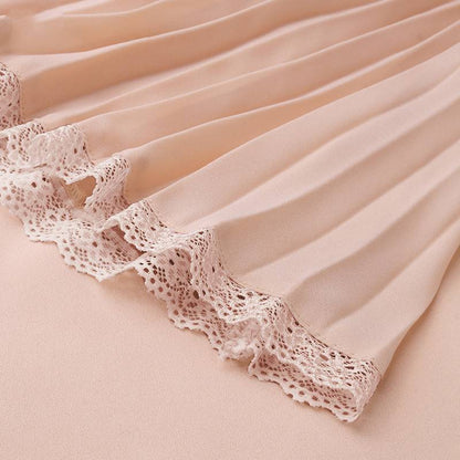 Dam Flare Blus Lång Ärmar Chiffong Polyester-5