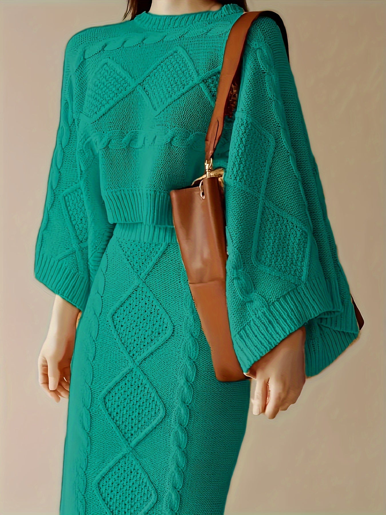 Variant image for Dam Tröja Tvådelad Hög Krage Lång Ärmar Högkvalitativt Tyg-13