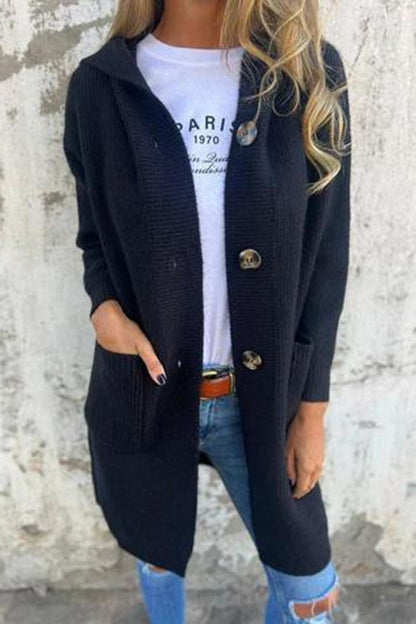 Variant image for Kvinna Lång Kofta Stickad Design med Huva-13