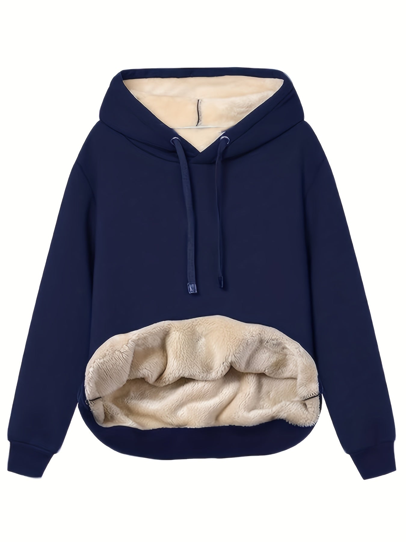 Dam Hoodie Fleece Varm och Bekväm-6