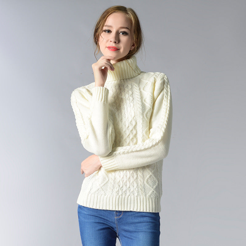 Variant image for Kvinnors Turtleneck Tröja Kabelstickad Akryl-1