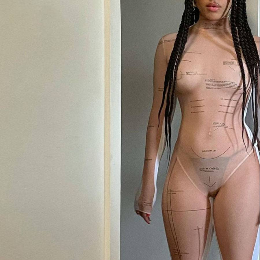 Dam Jumpsuit Transparent Geometrisk Polyester-2