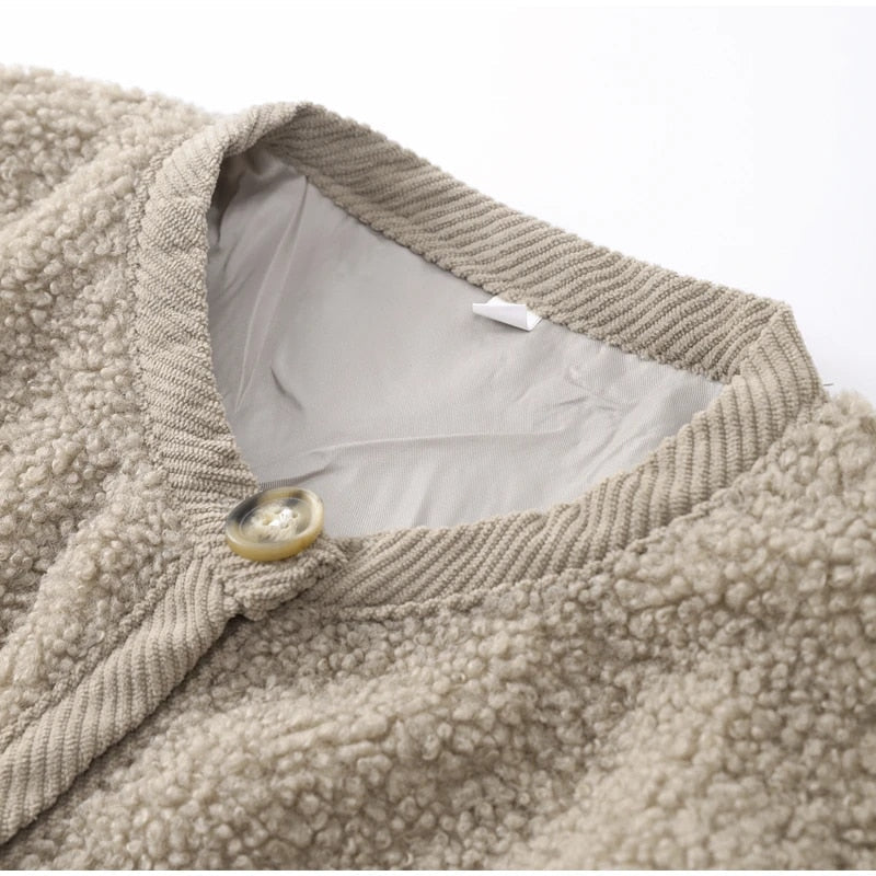 Kvinnors Knappkardigan Medelstor Längd Stickad Akryl-4