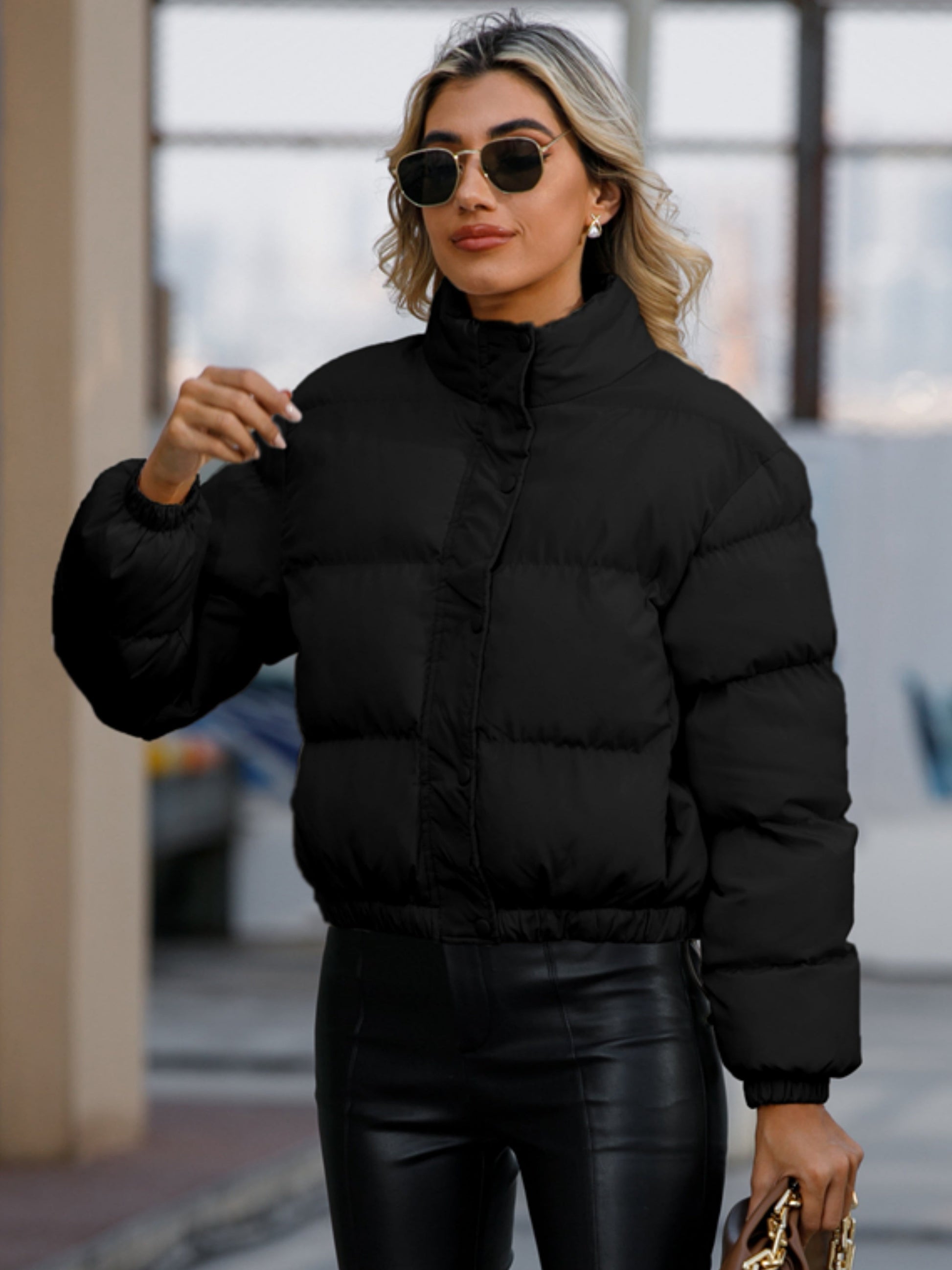 Lång Vinterjacka Dam Casual Vadderad Polyester-3