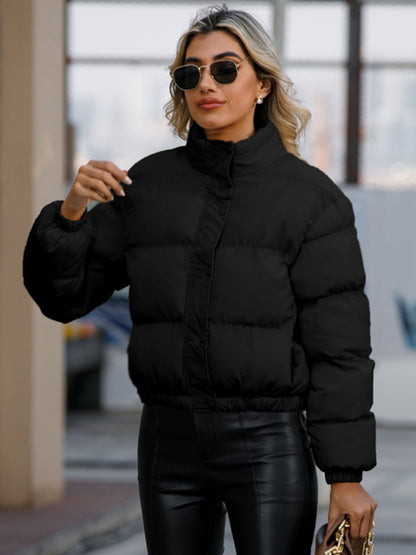Lång Vinterjacka Dam Casual Vadderad Polyester-3