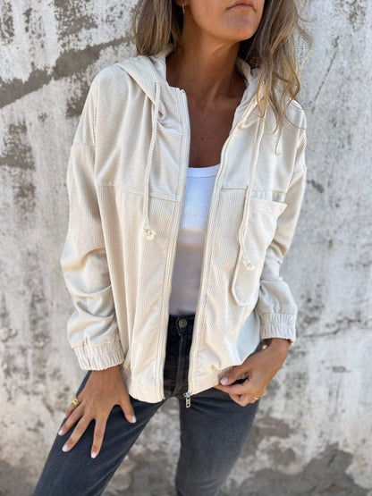 Variant image for Damjacka Casual Vit Huva Blixtlås 100% Polyester-33