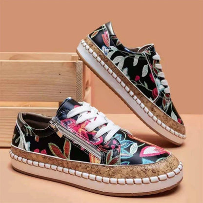Variant image for Dam Sneakers Blommig Design Hög Kvalitet Textil och Gummi-1