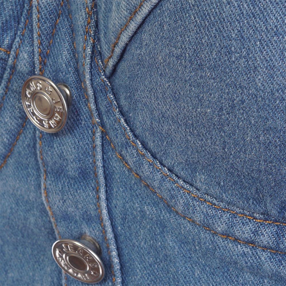 Kvinnors Kort Topp Camisole Denim Polyester med Bröstrem 3