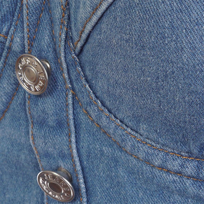 Kvinnors Kort Topp Camisole Denim Polyester med Bröstrem 3