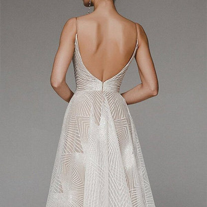 Kvinnors Ärmlös Klänning V-ringning Polyester 4