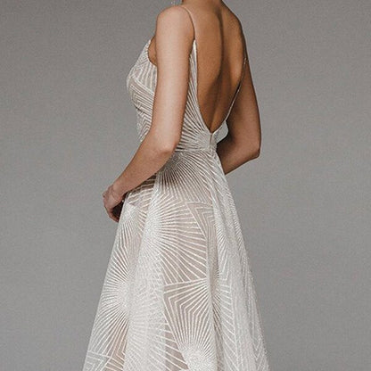 Kvinnors Ärmlös Klänning V-ringning Polyester 2