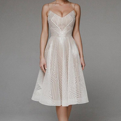 Kvinnors Ärmlös Klänning V-ringning Polyester 1