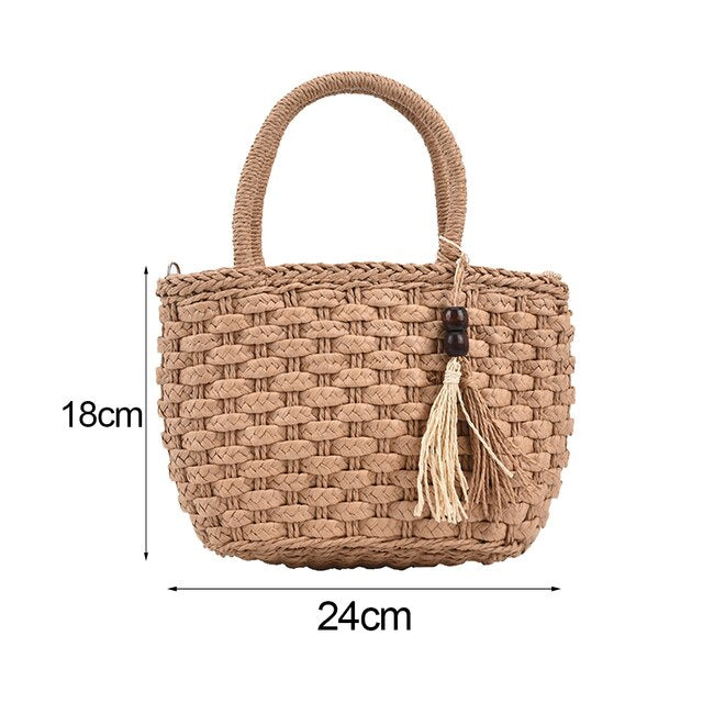 Variant image for Dam Handväska Vävt Läder Retro Stil Fyrkantig Design-2