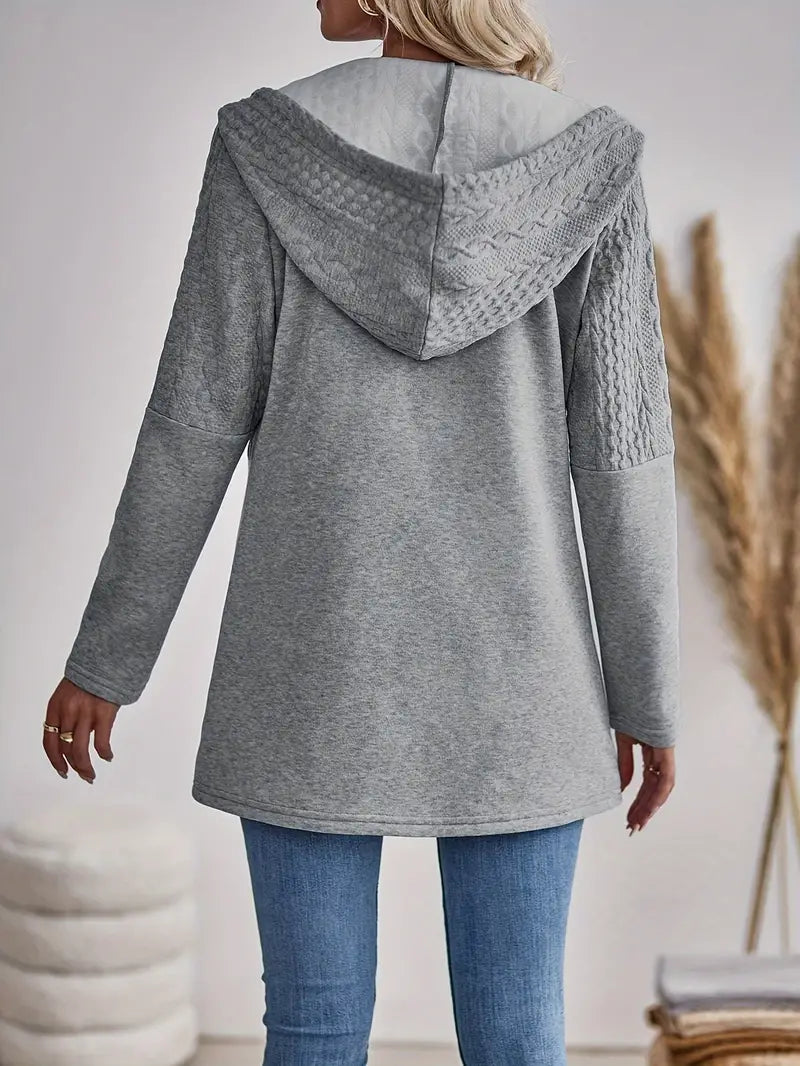 Kvinnors Hoodie Med Dragkedja Högkvalitativt Material-5