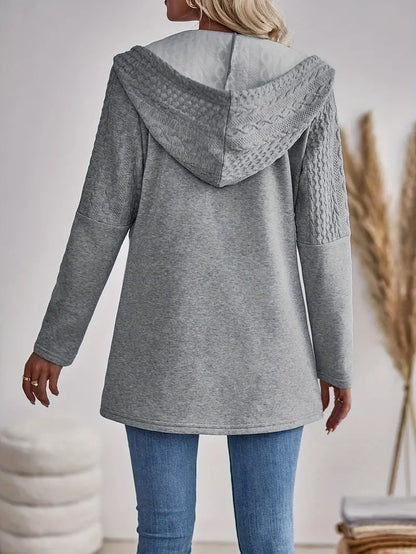 Kvinnors Hoodie Med Dragkedja Högkvalitativt Material-5