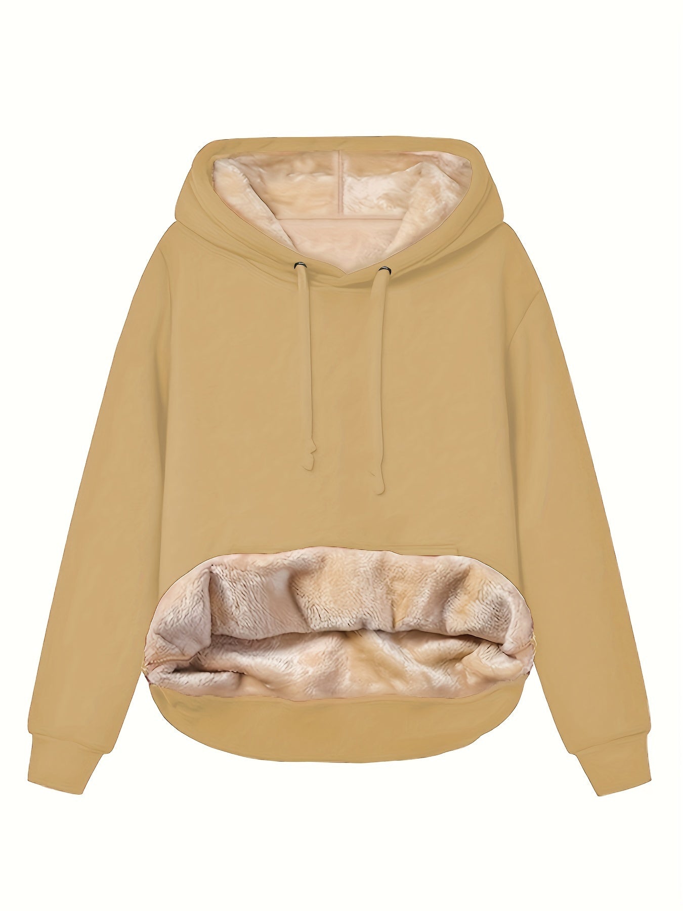 Lång Hoodie Dam Monokrom Loose Fit 100% Bomull med Framficka-1
