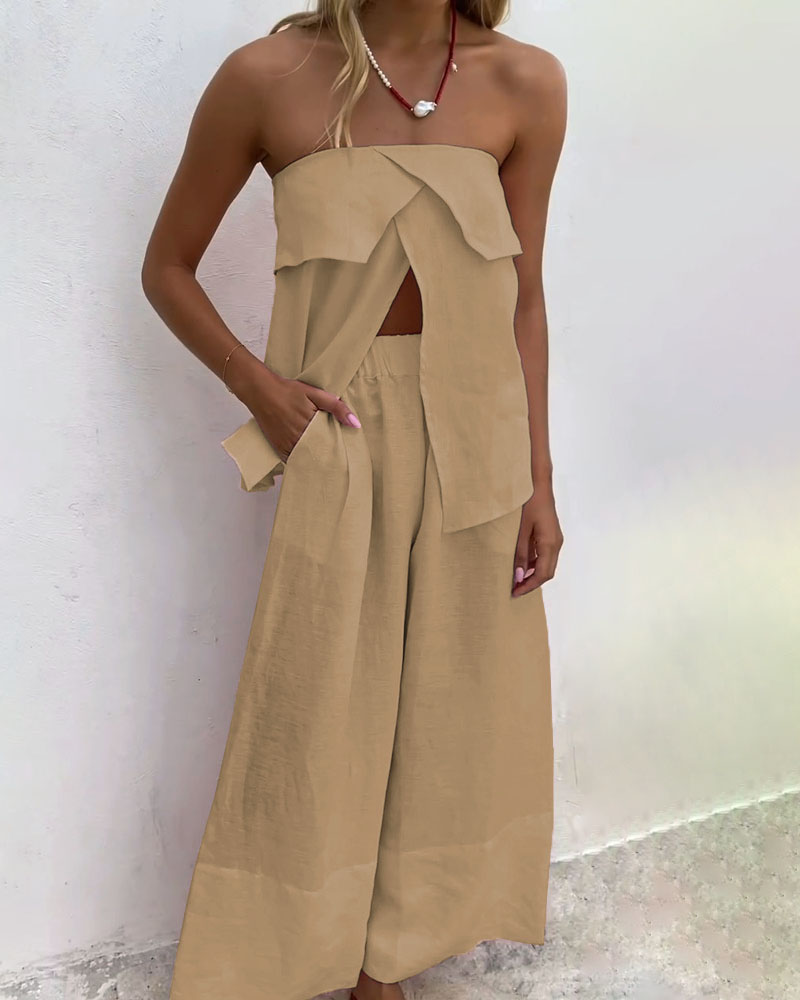 Variant image for Dam Tvådelad Uppsättning Trendig Design Elastiskt Tyg-13