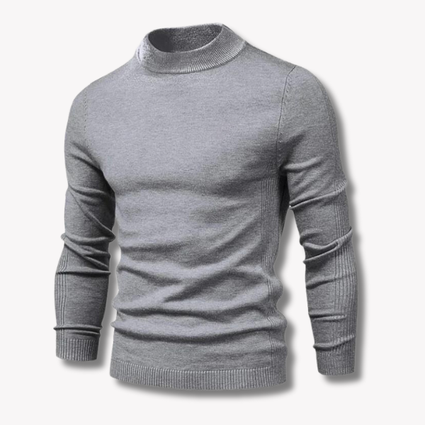 Herren Turtleneck Tröja Ull Monokrom Smal Passform-1