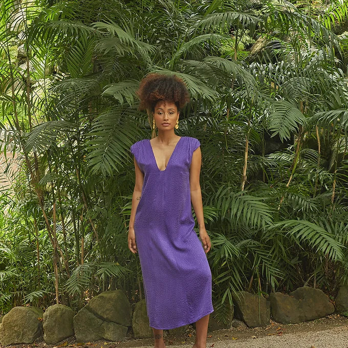 Fina Dam Klänningar Hög U-hals Cupro för Fest-2