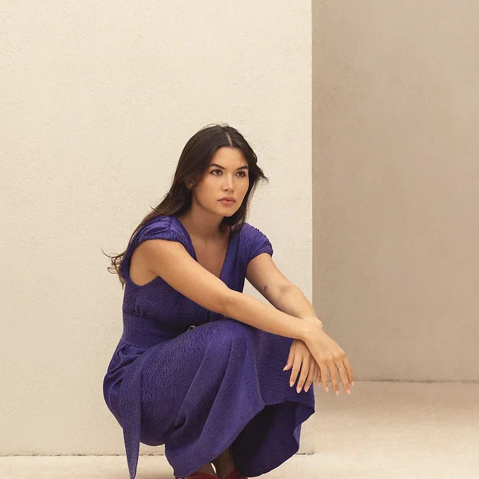 Fina Dam Klänningar Hög U-hals Cupro för Fest-6