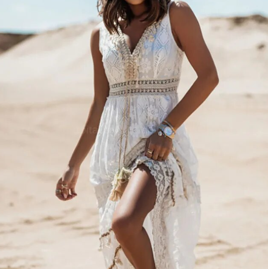 Dam Sommarklänning Elegant Lätt Material - Perfekt för Midsommar och Bröllopsgäst-2