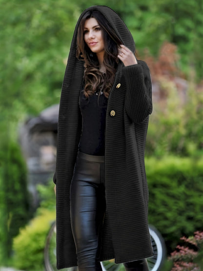 Lång Kofta Dam Casual Ull Cardigan-3