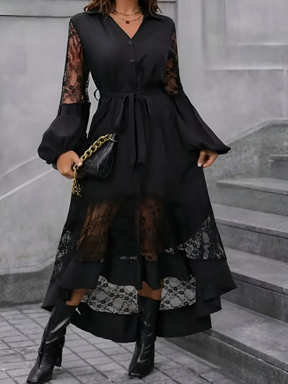 Variant image for Kvinnors Klänning V-halslinje Elegant Polyester-1