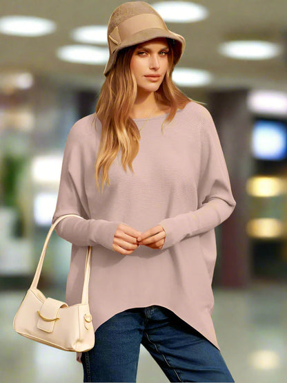 Variant image for Stickad Dam Tröja Överdimensionerad Ull med Dolmanärmar-6