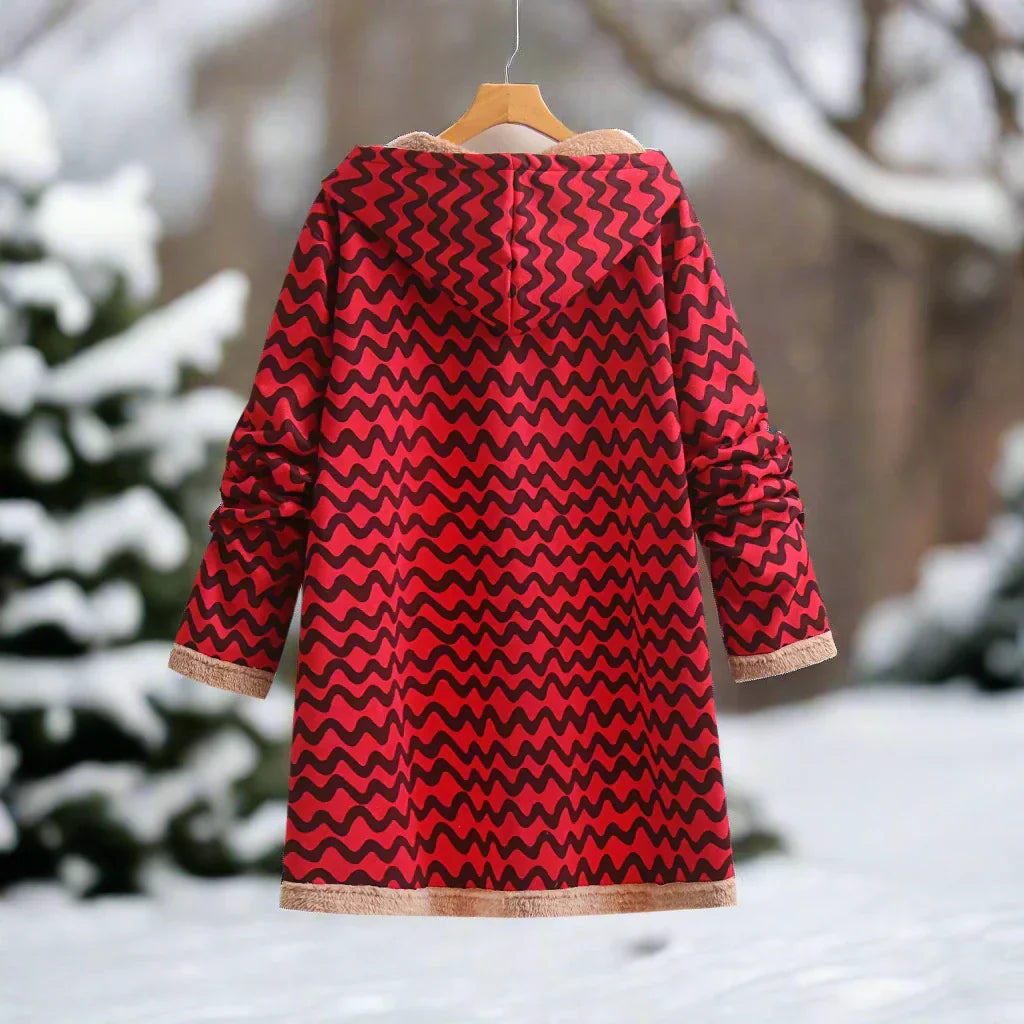 Dam Kappa Fleece med Huva och Blixtlås för Kalla Vinterdagar-2