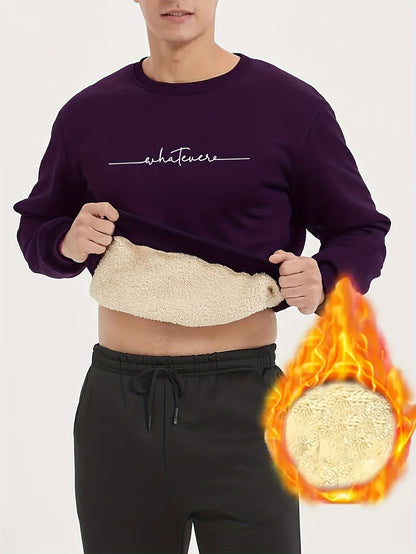 Herr Fleecetröja Cirkulär Halsringning Mjuk Fleece-2