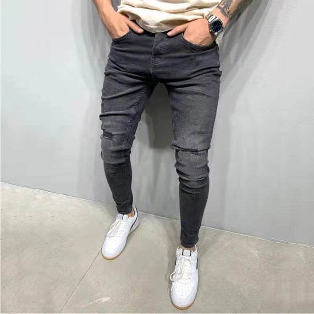 Herr Slim-Fit Pennbyxor Urban Stil Högkvalitativ Bomull-5