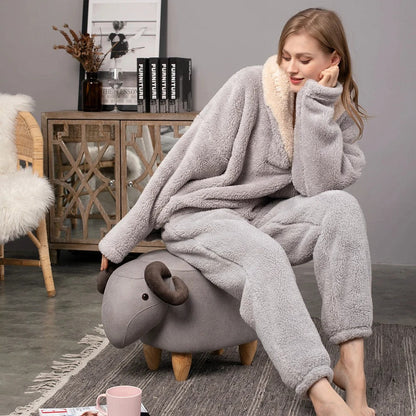 Variant image for Dam Loungewear Set Avslappnad Fleece Med Huva-9