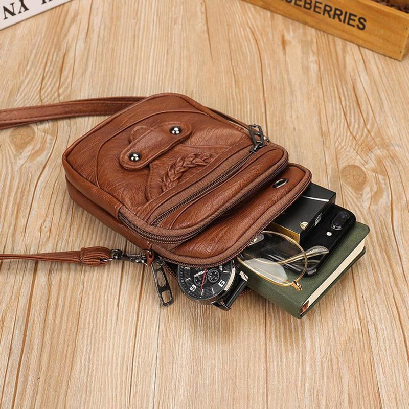 Damväska i Läder, Elegant Crossbody Väska med Justerbar Axelrem – Stilren Design för Alla Tillfällen 3