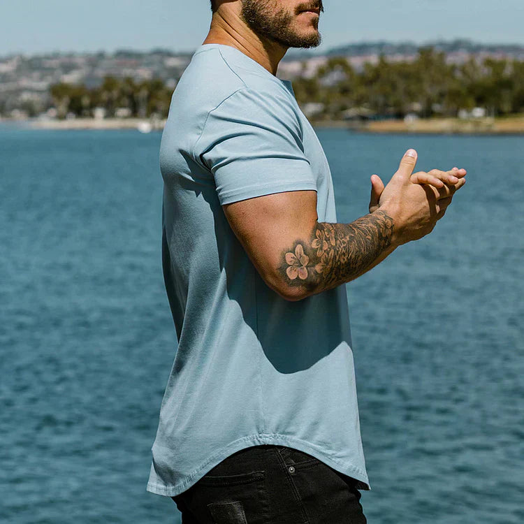 Herr T Shirt Sportig Stil i Mjuk Polyester för Träning och Fritid-2