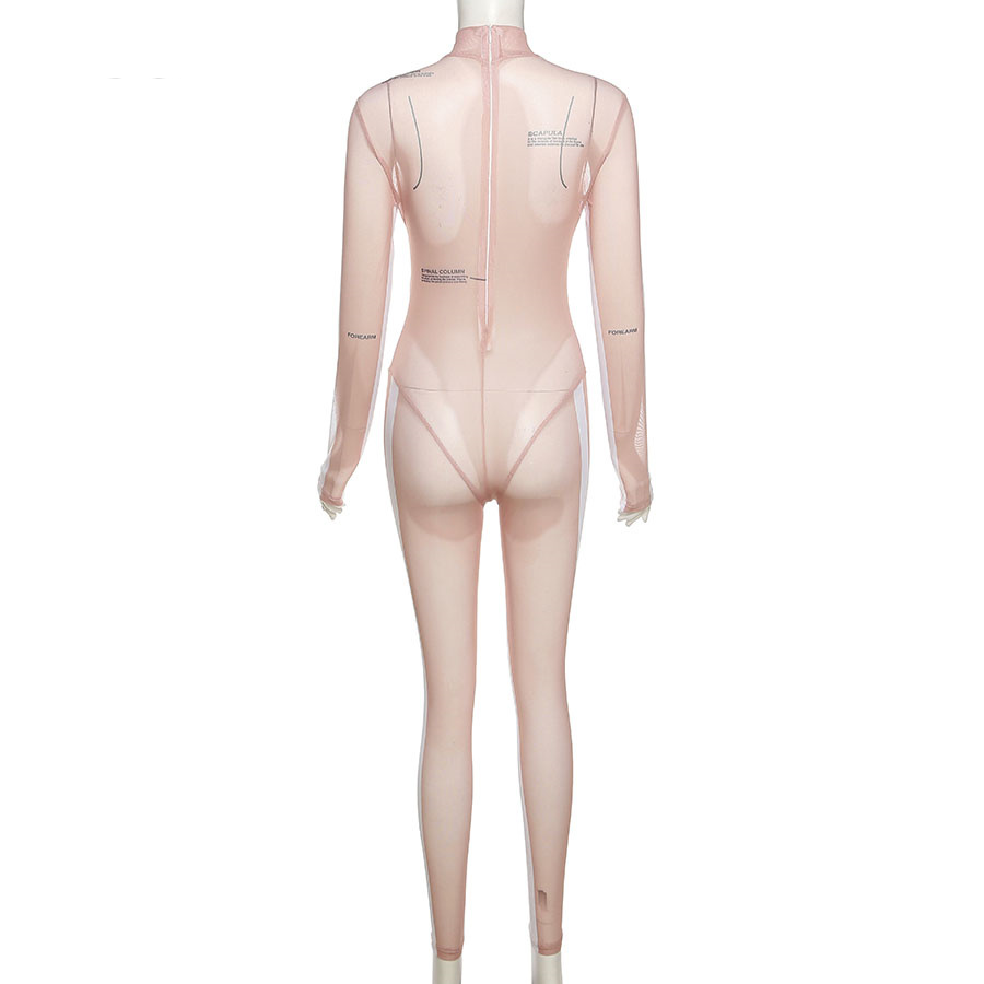 Dam Jumpsuit Transparent Geometrisk Polyester-3