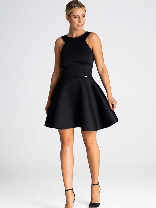 Damklänning Elegant Halsringning Svängande Polyester-1