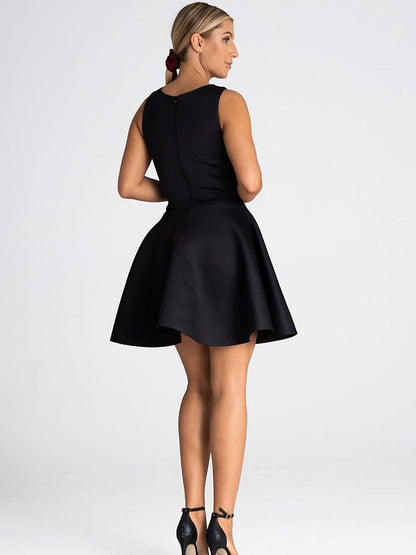 Damklänning Elegant Halsringning Svängande Polyester-3