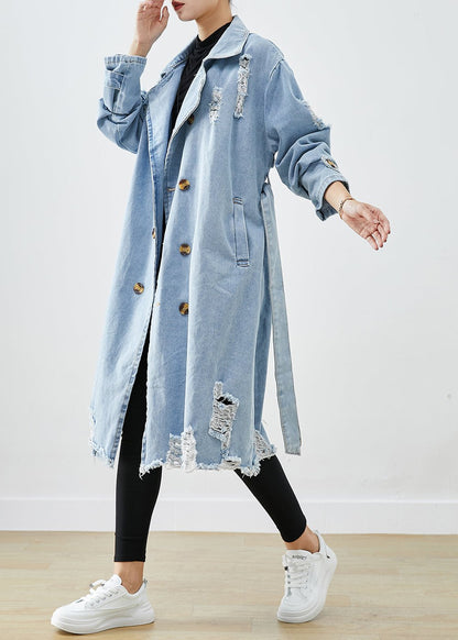 Vinterkappa Dam Ribbad Denim Elegant För Vinterbruk-3
