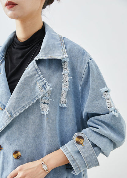 Vinterkappa Dam Ribbad Denim Elegant För Vinterbruk-5