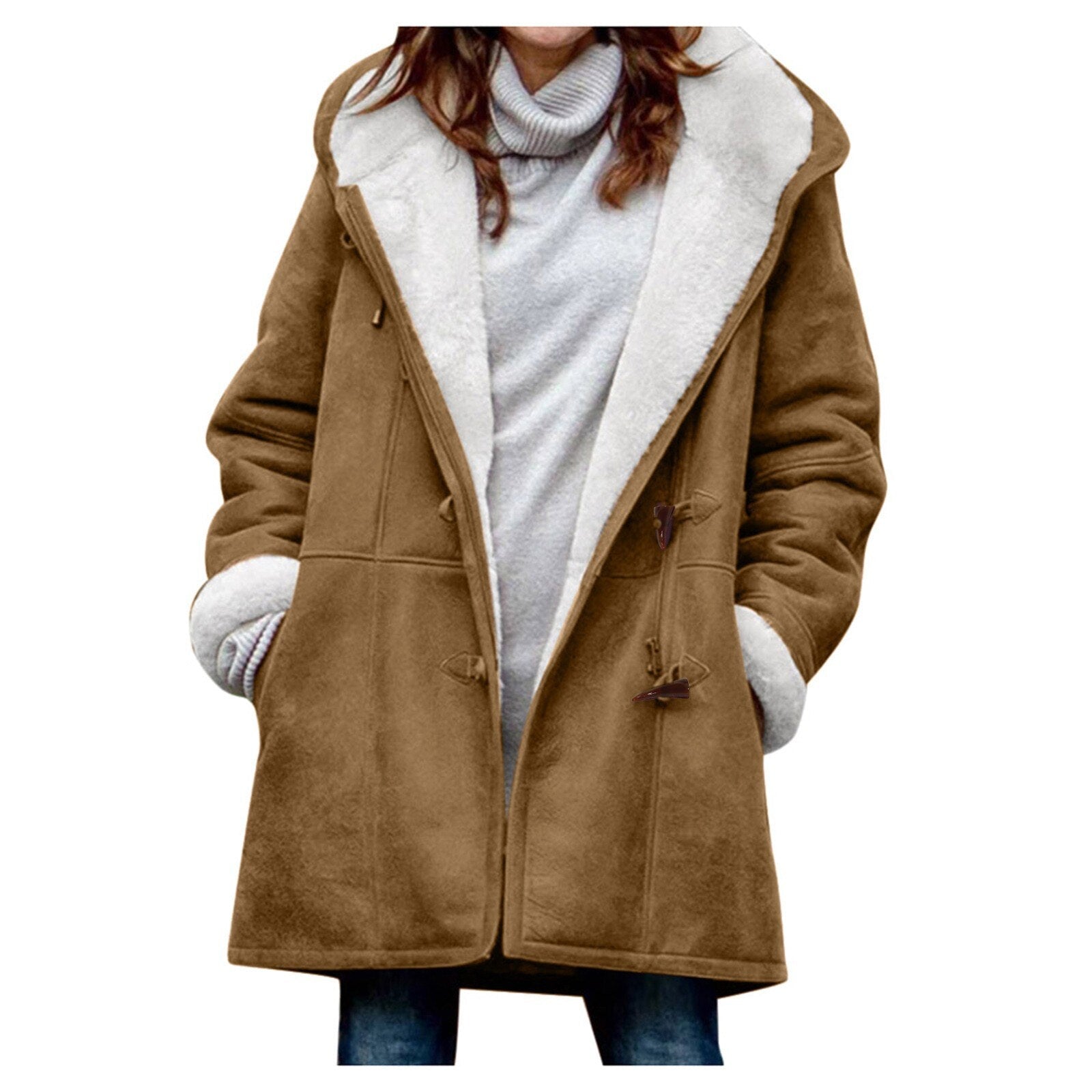 Variant image for Dam Fleecejacka med Huva Mjuk och Trendig Fleece-9