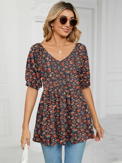 Variant image for Dam T-shirt V-ringning Prickig Bomull-16