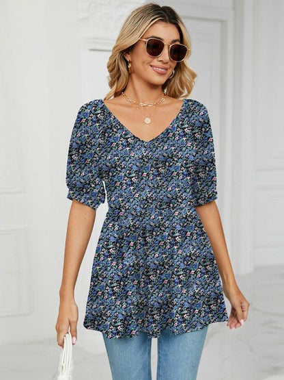 Variant image for Dam T-shirt V-ringning Prickig Bomull-21