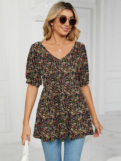 Variant image for Dam T-shirt V-ringning Prickig Bomull-26