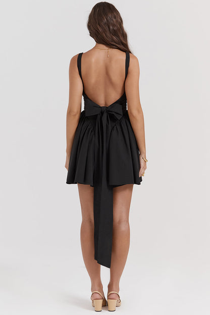 Kvinnors Glittrig Miniklänning Elegant Polyester med Fyrkantig Halsringning 2