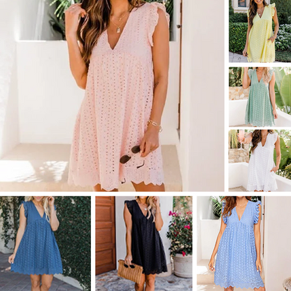 Dam Sommarklänning Lätt Bomull - Perfekt Midsommarklänning för Varma Dagar-2