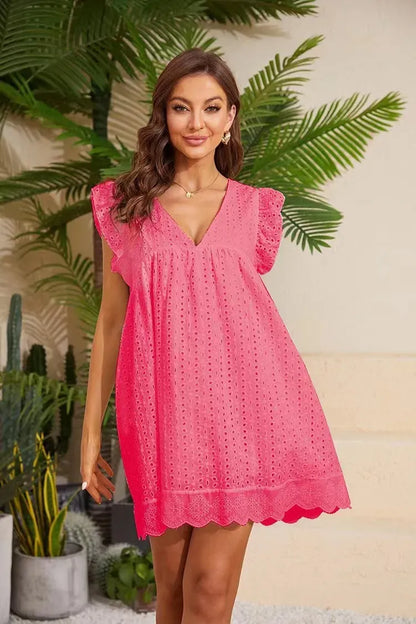 Dam Sommarklänning Broderad Lätt Tyg Med Feminint Utseende-2