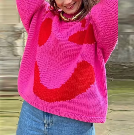 Kvinnors Överdimensionerad Tröja Boho Stil i Bomull-1
